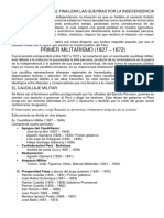 Primer Militarismo en El Peru