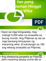 Ilan Pang Kaalaman Hinggil Sa Wika