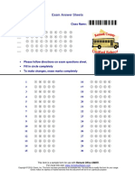 Exam Answer Sheets: Student ID: Class Name