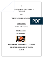 A Management Research Project Proposal ON: Prospects of E-Retailing"