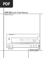 Harman Kardon AVR 300 Owners Manual