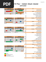 2019 2020 Catholic School Calendar Diocese of El Paso 1