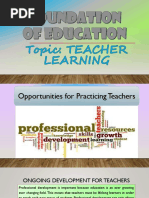 Foundation of Education "TEACHER LEARNING"