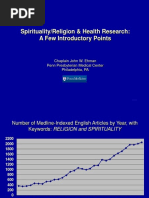 Spirituality/Religion & Health Research: A Few Introductory Points