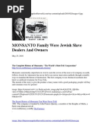 MONSANTO Family Were Jewish Slave Dealers and Owners