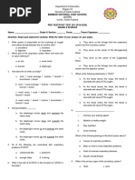 Grade 9 Pretest and Post Test