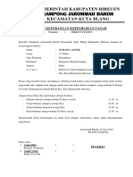 Surat Keterangan Kepemilikan Tanah