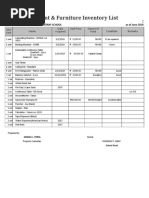 Office Equipment & Furniture Inventory List: Name Unit Price Condition Remarks Qty/ Unit Date Acquired Source of Fund