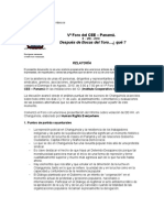 CEE - Panamá. Vº Foro. Relatoría.