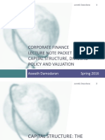 Corporate Finance Lecture Note Packet 2 Capital Structure, Dividend Policy and Valuation