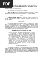 Deed of Waiver of Rights and Partition With Verified Petition For Issuance of Separate Title