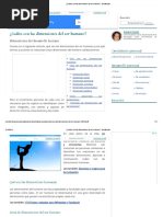 ¿Cuáles Son Las Dimensiones Del Ser Humano