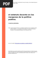 Roxana Perazza (2013) - El Estatuto Docente en Los Margenes de La Politica Publica