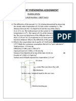 Transport Phenomena Assignment