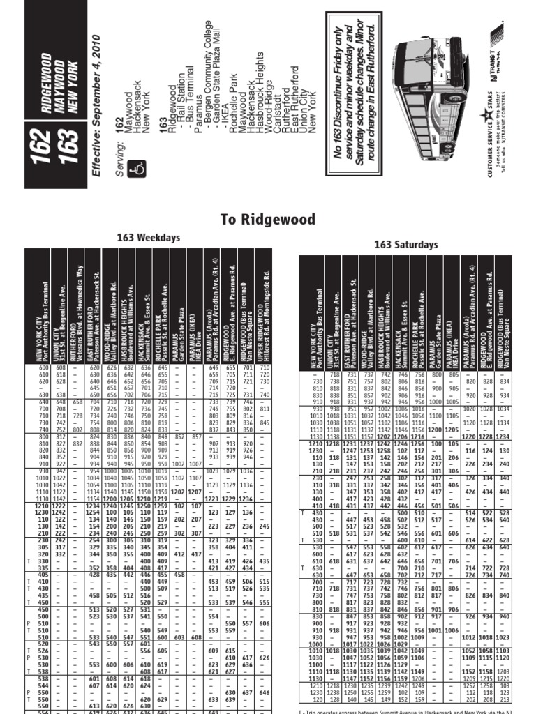 Nj Transit 167 Bus Schedule 2024 Pdf Download - lesya jennine