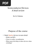 Semiconductor Devices A Brief Review: Dr. K. Fobelets