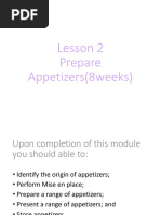 Lesson 2 Prepare Appetizers (8weeks)