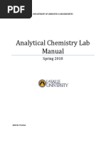 Analytical Chemistry Lab Manual: Spring 2018