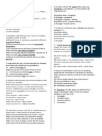 Exercícios Avaliativo de Recuperação - Transitividade Verbal