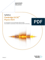 Syllabus: Cambridge IGCSE Physics 0625