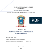 Determinación de La Hidrolisis de Carbohidratos