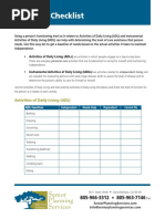 Santa Barbara ADL IADL Checklist