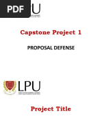 Thesis Capstone Proposal Defense