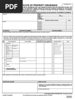 Certificate of Property Insurance