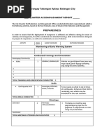 Accomplishment Report Format For Barangay