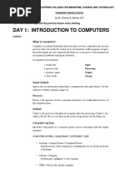 Day 1: Introduction To Computers