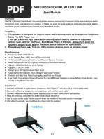 Manual 2.4 GHzWireless Digital Audiolink