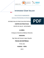 Facultad de Humanidades Escuela Profesional de Psicologia