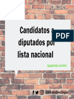 Candidatos A Diputados Por Lista Nacional