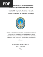 Planes y Programas de Desarrollo Energético Con Mayor Calidad de Vida