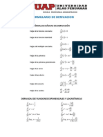 Derivadas Formulario y Ejercicios