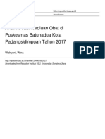 Analisis Ketersediaan Obat Di Puskesmas Batunadua Kota Padangsidimpuan Tahun 2017