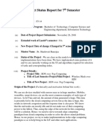 Project Status Report For 7 Semester