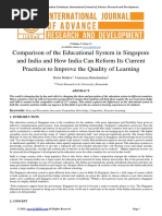 Comparison of The Educational System in Singapore and India and How India Can Reform Its Current Practices To Improve The Quality of Learning