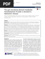 The Gut Microbiota-Derived Metabolite Trimethylamine N-Oxide Is Elevated in Alzheimer 'S Disease