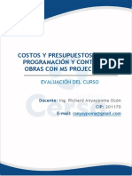 Sesión 8 - Evaluación Curso Costos Presupuestos y Programación.2019 - P - EXAMEN FINAL