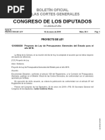 Proyecto de Ley de Presupuestos Generales Del Estado para El Año 2019 PDF