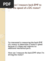 How Can I Measure Back-EMF To Infer The RPM of A Motor