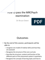 How To Pass The Mrcpsych Examination: DR Bruce Owen