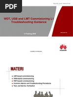 WDT, USB and LMT Commisioning L1 Troubleshooting Guidance