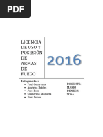 Licencia de Uso y Posesión de Armas de Fuego