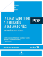 UNICEF - Garantía Del Derecho A La Educación en La Etapa de 0 A 3 Años