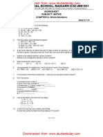 CBSE Class 6 Whole Numbers Worksheet