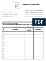 HSE Training Attendance Request Template