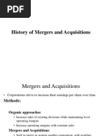 History of Mergers and Acquisitions