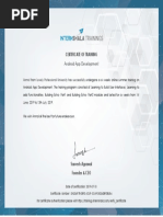 Android App Development Training - Certificate of Completion